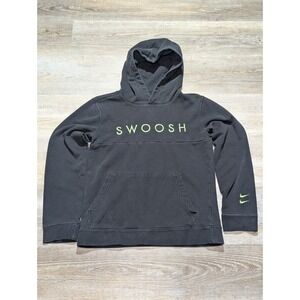 Nike Youth Large Hoodie Black Graphic Swoosh Pullover Kids Boys